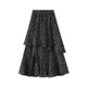 
Ruffled floral skirt for women in summer new versatile elastic waist slit long skirt cake skirt D8932