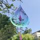 Nordic 3D style mandala stainless steel mirror light rotating wind spin home gardening pendant metal water drop wind chime
