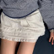 South Korea Dongdaemun Spring 2025 new sweet and fashionable lace-up high waist pleated lace skirt women's short skirt trendy
