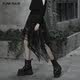 Dark punk chiffon skirt, high-end women's summer 2024 new style irregular lace splicing mid-length skirt street shooting
