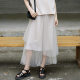 2025 summer new product stacked yarn high-waisted slim skirt for women fashion versatile temperament design A-line mid-length skirt