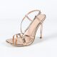Women's summer outer wear open-toe high heels, sexy stiletto heels, champagne color, ladylike style, ladies fashion sandals, banquet shoes