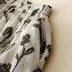 Retro printed cotton and linen skirt for women in summer thin elastic waist slimming mid-length drooping flowing a-line umbrella skirt
