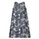 Artistic temperament cotton and linen sleeveless dress for women in summer, women's summer print loose slim linen vest vacation long skirt
