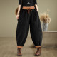 Retro corduroy plus velvet thickened harem pants for women loose slim casual dad pants autumn and winter warm velvet pants
