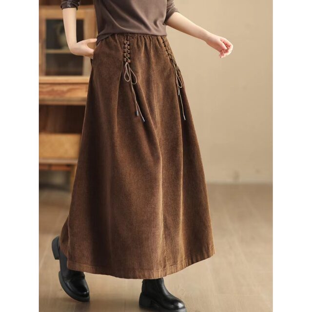 Retro light core skirt Female spring and autumn, high waist high waist, thin waist, long, long long, long, big swing A -line skirt
