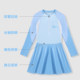 Children's swimsuits for women 2025 new mid-size children's one-piece swimsuit long-sleeved skirt professional sun protection quick-drying swimsuit set