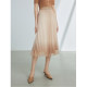 Langzi French pleated skirt temperament gauze skirt 2024 summer new high -waisted straight tube high -end skirt female
