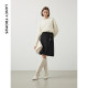 Langzi wool French design pleated retro a-line skirt women's short skirt winter new slim skirt
