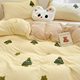 
Class A pure cotton four-piece cartoon towel embroidered quilt cover skin-friendly washed cotton student dormitory maternal and infant grade bedding