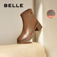 Belle plus velvet warm fashion boots winter new super soft sheepskin thick high heel short boots for women B8F1DDD4