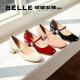 Cherry Amber Song Yuqi same style Belle Cherry Mary Jane shoes new thick high heel shoes D7L1DAQ5
