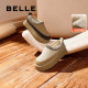 Belle warm and plush cotton shoes winter new Baotou slip-on slippers snow boots for women B2167DH4