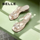 Belle women's shoes small butterfly bow new rhinestone high heels outer wear slippers sandals A9K1DBL4