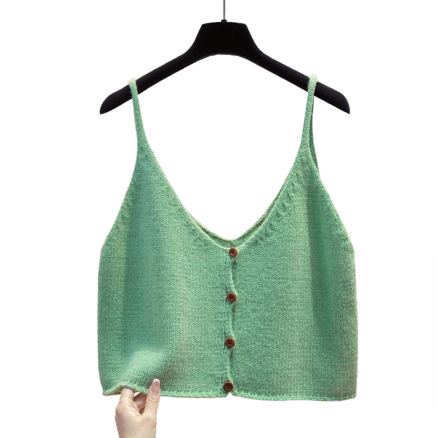 Cardigan vest vest vest vest women's suspender short spring and autumn new style outside horse clip layered sweater vest trendy