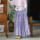 Mo Dai original women's clothing 2024 autumn and winter new products versatile fried color silk thread elastic waist drawstring casual big skirt