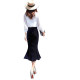 2025 spring, summer and autumn gold velvet skirt fishtail hip long skirt celebrity large size versatile one-step big swaying women's skirt