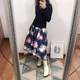 2025 new products, avant-garde street, pioneer design, satin hard-print skirt, elegant princess skirt, women's clothing