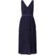 Pure Yuan special offer new front and rear V-neck sleeveless lady temperament elegant dress pleated multi-layer midi skirt dress