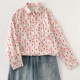 Large size fat girl slimming belly-covering shirt for women 2025 spring new loose Korean version cartoon printed long-sleeved top