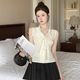 Bow polka dot sleeveless chiffon shirt for women in summer pure erotic tops with high-end unique French beautiful shirt
