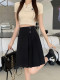 Summer high-waisted suit skirt for women with large size design, high-waisted versatile A-line skirt irregular midi skirt