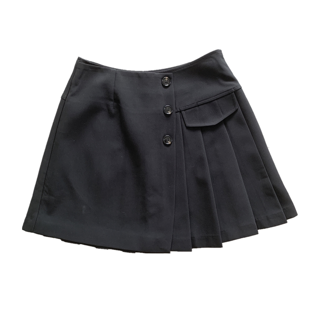 Large size irregular design pleated skirt for women, slim A-line skirt, autumn and winter hip-covering skirt, high waist versatile short skirt