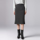 Lusi Belle's new mid-length skirt commuting high waist slim straight women's skirt black professional hip long skirt

