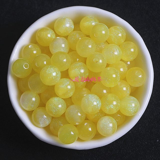 8/10mm Starry Sky Mermaid Ji straight hole round beads Handmade DIY beads loose beads bracelet mobile phone chain beads acrylic