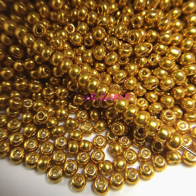 Super high-quality gold, silver and metal electroplated rice beads DIY hand-made beaded material bracelet earring necklace accessories
