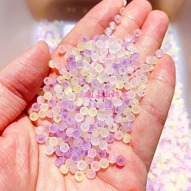 New 4mm ice-transparent jade ice-type glass rice beads Handmade DIY beads loose bead bracelet necklace accessories materials