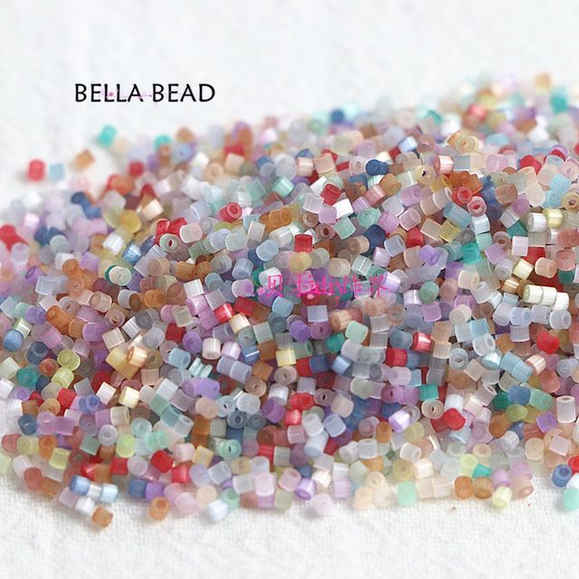 1.6mm Cat's Eye Brushed Antique Beads Glass Shiny White Rice Beads Handmade DIY Bracelet Necklace French Embroidery Material