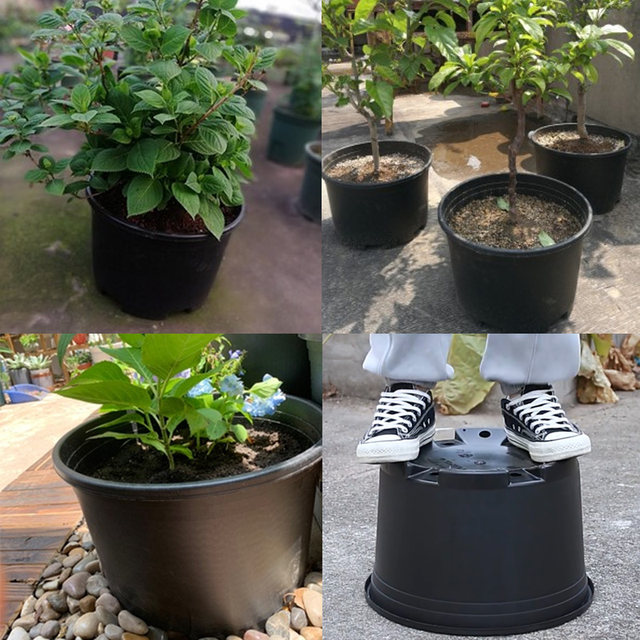 Black gallon pot thickened extra large diameter sunscreen flower pot ...