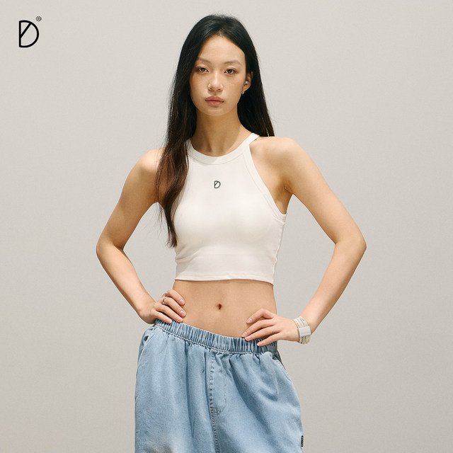 SMILE DDD halter neck vest chest pad honeycomb integrated short hot girl yoga fitness commuting sports sling