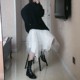 Spring, autumn and winter new style mesh dark style white irregular high waisted puffy mesh skirt skirt fairy gauze skirt