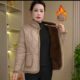 Mom plus a velvet shirt collar jacket Middle -aged and elderly women's autumn and winter short cotton coat lights, light, light warm little cotton jacket
