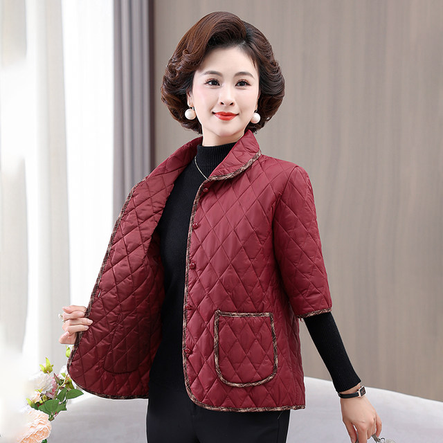 Middle -aged and elderly mother pretend to be a half -sleeved cotton clothing female vest in autumn and winter, bile thickened cotton jackets, loose horse clips in the cotton jacket
