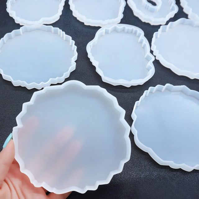 Special-shaped irregular silicone mold mirror crystal glue dried flower specimen coaster wavy edge table base accessories
