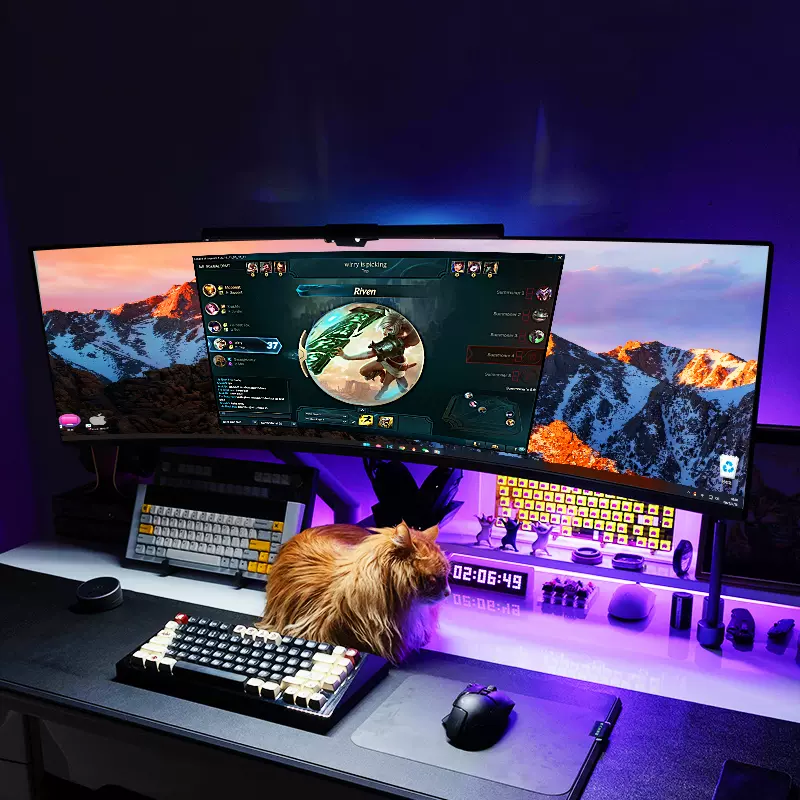 Aoc 0hz电竞带鱼屏显示器2k游戏30英寸21 9曲面144hz曲