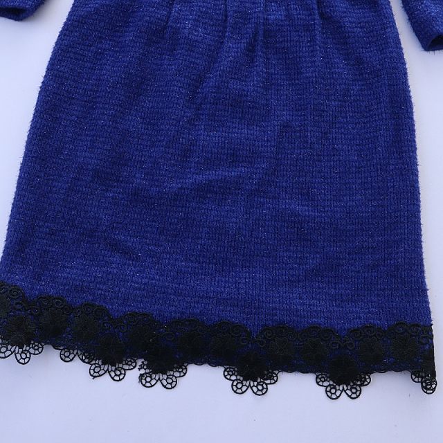 Spring and Autumn New Women's Round Neck and Clipart Sleeve Glitter Silk Knitted Dress Slim Back Zipper Pullover Mid Skirt A16