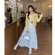Xiaojijia large size women's spring new sweet white cake skirt lace spliced ​​hook flower a-line skirt skirt
