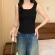 Xiaojijia large-size women's clothing 2025 spring and summer new design to make hot girls look slim and sexy in the inner slim top
