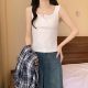 Xiaojijia large-size women's clothing 2025 spring and summer new design to make hot girls look slim and sexy in the inner slim top
