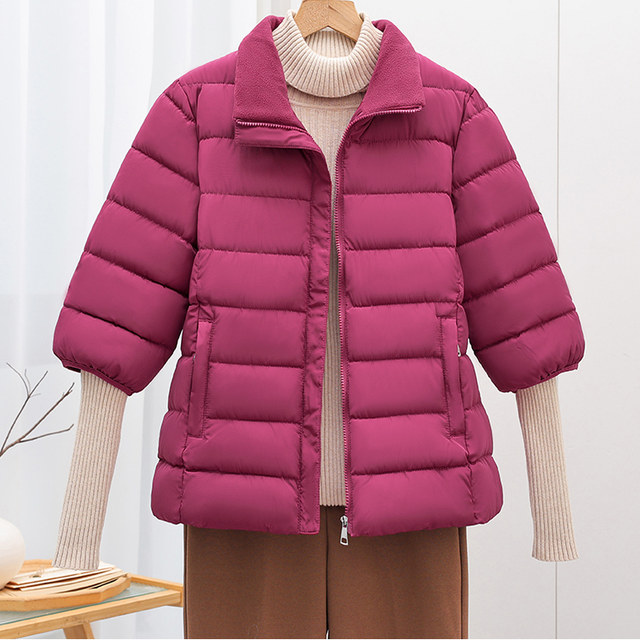 Autumn and winter middle-aged and elderly women's clothing 7-quarter sleeve cotton vest mother's clothing down cotton vest thickened cotton waistcoat jacket cotton clothing