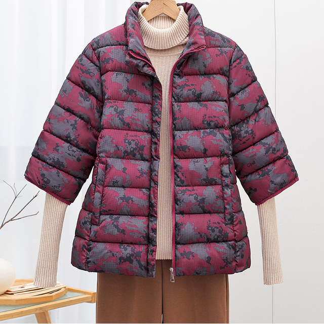 Autumn and winter middle-aged and elderly women's clothing 7-quarter sleeve cotton vest mother's clothing down cotton vest thickened cotton waistcoat jacket cotton clothing