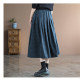 New spring and summer fat mm retro temperament plaid pocket large size belly-covering A-line skirt for women's elastic waist plaid skirt
