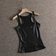 
ins European and American bloggers are pure and sexy sexy imitation patent leather slim square collar I-shaped base vest women