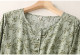 Dress in summer female seven -point sleeve literary cotton and linen fashion printed long skirt large size loose waist thin A -line skirt
