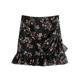 Floral skirt for women with large size chiffon skirts for fashionable short skirts for belly and ruffle edges for hips for summer