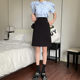 Black skirt women's professional skirt A-line skirt with pocket suit hip skirt mid skirt fat mm work anti-exposure skirt